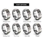 font options for inside engraving on gray taco truck rings