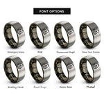 font options for inside engraving on gunmetal & grey tactical backpack rings