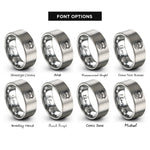 font options for inside engraving on silver tactical mask goggles rings