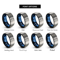 font options for inside engraving on black & blue & silver taegeuk symbol trigrams rings