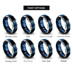 font options for inside engraving on blue & silver taegeuk symbol trigrams rings