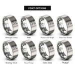 font options for inside engraving on grey taegeuk symbol trigrams rings