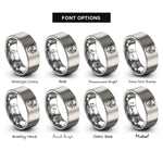 font options for inside engraving on grey taekwondo emblem kick rings