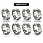 font options for inside engraving on gray taekwondo kick rings
