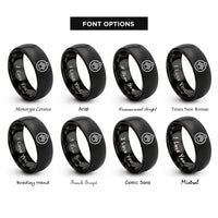 font options for inside engraving on black tag print rings
