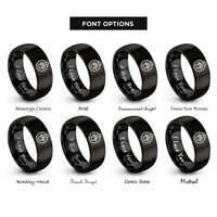 font options for inside engraving on black tag print rings