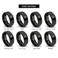 font options for inside engraving on black tag print rings