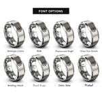 font options for inside engraving on silver tag print rings