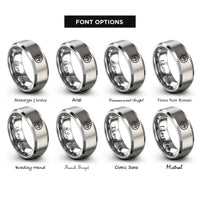 font options for inside engraving on silver tag print rings
