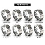 font options for inside engraving on silver tag print rings