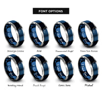 font options for inside engraving on blue & grey tahiti rings