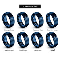 font options for inside engraving on blue tahiti rings