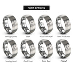 font options for inside engraving on gray tahiti rings