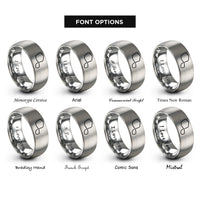 font options for inside engraving on gray tahiti rings