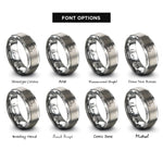 font options for inside engraving on silver tahiti rings