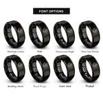 font options for inside engraving on black tail paw rings