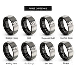 font options for inside engraving on black & gray tail up cat rings