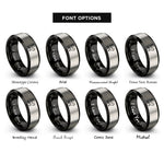 font options for inside engraving on black & gray tail up cat rings