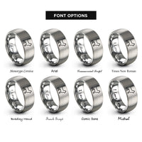 font options for inside engraving on silver tail up cat rings