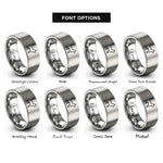 font options for inside engraving on grey tail up cat rings