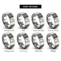 font options for inside engraving on grey tail up cat rings
