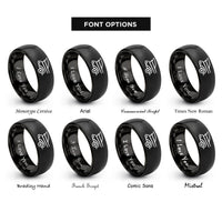 font options for inside engraving on black tailfins rings