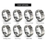 font options for inside engraving on silver tailfins rings