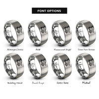 font options for inside engraving on silver tailfins rings