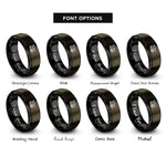 font options for inside engraving on gunmetal & black tailfins rings