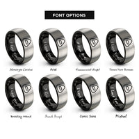 font options for inside engraving on black & silver tailors chalk rings