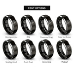 font options for inside engraving on black & grey tailors chalk rings