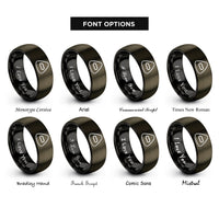 font options for inside engraving on gunmetal & black tailors chalk rings