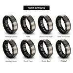 font options for inside engraving on black & grey tailpiece strings rings