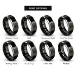 font options for inside engraving on black & gray tailpiece strings rings