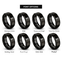 font options for inside engraving on black tailpiece strings rings