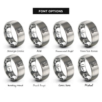 font options for inside engraving on grey tailpiece strings rings