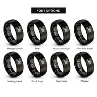 font options for inside engraving on black tailpiece tune o matic rings