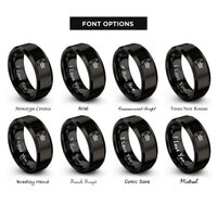 font options for inside engraving on black tailpiece tune o matic rings