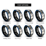 font options for inside engraving on black & blue & grey tails coin star rings