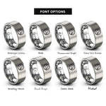 font options for inside engraving on gray tails coin star rings
