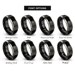 font options for inside engraving on black & silver tailwhip rings