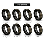 font options for inside engraving on gunmetal & black tailwhip rings