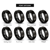 font options for inside engraving on black taino sun symbol rings