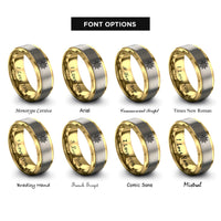 font options for inside engraving on gold & gray taino sun symbol rings