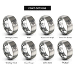 font options for inside engraving on gray taino sun symbol rings
