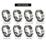 font options for inside engraving on grey taino sun symbol rings