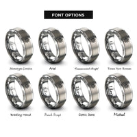 font options for inside engraving on grey taino sun symbol rings