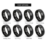 font options for inside engraving on black taj mahal rings