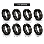 font options for inside engraving on black taj mahal rings