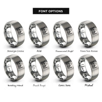 font options for inside engraving on grey taj mahal rings
